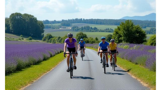 Cyclistes profitant d'une route de campagne pittoresque